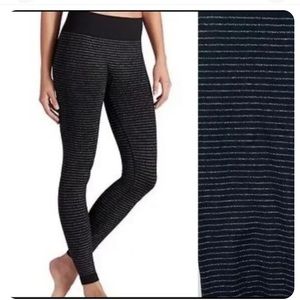 Athleta leggings metallic/sparkle stripe. Size XS